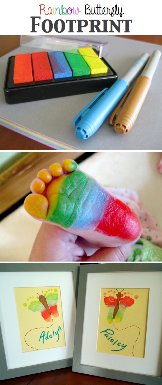 Rainbow Butterfly Footprint | Craft By Photo