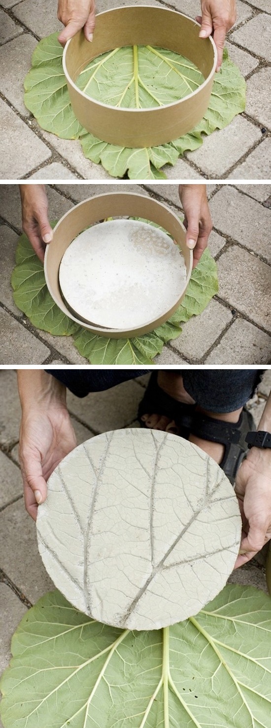 DIY Leaf Garden Stone